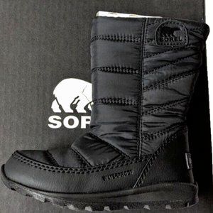 Sorel CHILDREN'S WHITN EY MID Boot Waterproof Girls Toddler Black Winter…